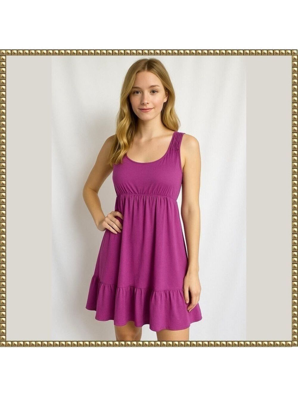 Ann Taylor Loft Pink Magenta Sleeveless Ruffle Dress Small